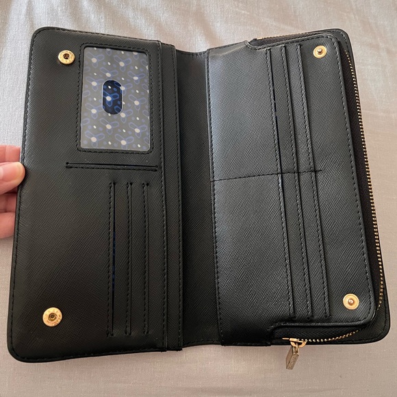 Tory Burch Robinson Black large Leather Wallet - Picture 5 of 13